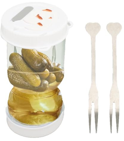 equlup Jar sottaceto da 50 once, barattolo per clessidri oliva ermetici 18x9 cm/7.1x3.5in separatore di succo di sottaceto a fogli moli per la conservazione degli alimenti ermetici