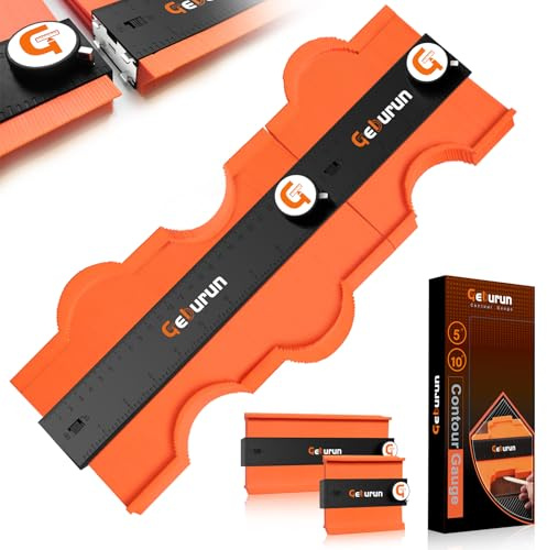Contour Gauge (10+5 Inch) Unlimited Connection Profile Tool with Lock, Valentine's Day Gifts for Men Husband Him, Super Contour Duplicator Woodworking Tools Construction Outline Angle Measuring Tool