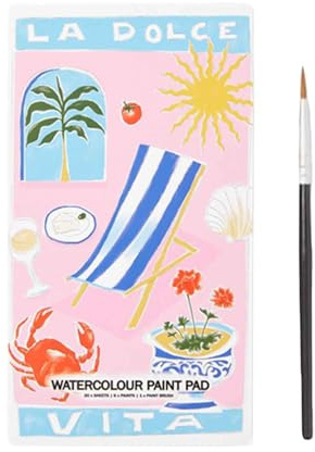 Mini Bloc de Peinture Aquarelle DIY Aquarelle Livre de Coloriage Contient Des Couleurs, Mini Pinceaux Mignon Dessin Animé Livre De Coloriage Aide À La Compétence De Dessin, Interaction Parent-Enfant