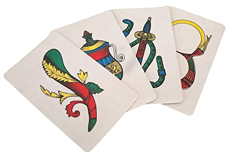 Fast World Shopping - Jeu de cartes napolitain, cartes plastifiées, pour jouer à la Scopa, Briscola ou solitaire italien