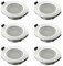 SEBSON Gehäuse für Einbaustrahler Bad IP44 mit GU10 Fassung LED Halogen 230V - Einbaurahmen Aluminium, Lochdurchmesser 70mm (67-83mm) für Einbau Deckenleuchten - 6er Set