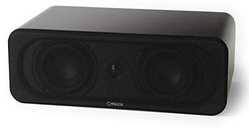 Micca RB42-C Premium Center Channel Bücherregal-Lautsprecher mit Zwei 4-Zoll-Tieftönern und Seidenhochtöner, klarerer Dialog für Heimkino-Surround-Sound-Systeme, einzeln, Dunkles Walnuss