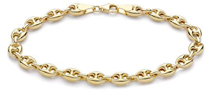 CARISSIMA Damen-Armband Bohnenkette Gelbgold 9kt 6,2mm 19cm