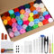 50 Farben Nadelfilz Set, Nadel Filz Wolle Nadelfilz Starter Set, 50 Farben Wolle Roving je 5 g, Grundlegende Filzwerkzeuge für Anfänger, DIY Handwerk, Weihnachten GeschenkHeimdekoration