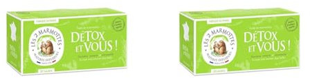 Les 2 Marmottes - infusion Détox et Vous 30 sachets - Curcuma, romarin, et citronnelle - Bien-Être et Relaxation - Pour le foie - Made in France - Sans arômes ajoutés - 46g (Lot de 2)