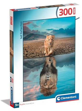 Clementoni - 21719 - Supercolor Puzzle - Self Reflection - 300 Pezzi - Puzzle Bambini 9 Anni, Puzzle Illustrazione, Animali, Made In Italy