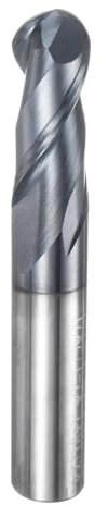 QUARKZMAN Fresa Sfera Fresatrice CNC, Raggio 3/16 3/8 Gambo Carburo Tungsteno Rivestito Altin, Spirale 2 Taglienti, Utensile Fresatura, Diametro 3/8, Lunghezza Totale 2-1/2