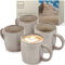 Sänger Kairo Clay | Kaffeebecher 4 teilig, Steingut Tassen Set für 4 Personen, Tassen multifunktional, spülmaschinen-mikrowellenfest, Coffee Mug Teetasse, Kaffeetassen Grau 400 ml VALUE COLLECTION