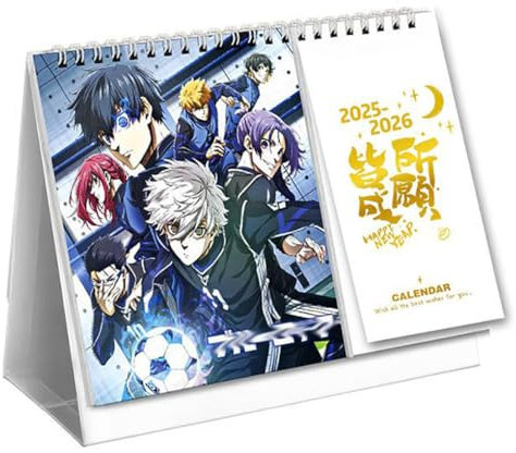 Blue Locks Adventskalender 2025 2026, Tischkalender Mit Loseblattwerk Jan 2025 - Dez 2026, Anime Poster Biennale Büro Kalender