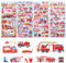 ZMDMAH 4 Blätter 3D Feuerwehr Sticker Kinder, Puffy Aufkleber Kinder Sticker Set, Feuerwehr Aufkleber Junge Mädchen, Aufklebers für Belohnungssticker Party Kindergeburtstag Gastgeschenke
