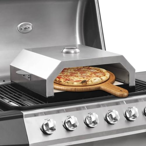 Homgoday Pizzaugn med keramisk sten för gas kol BBQ pizzatillverkare och ugnar hem och trädgård