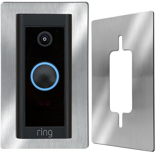 YJNBEST - Placa frontal de acero inoxidable para timbre de vídeo Ring - Cable de timbre de vídeo con cable y soporte - Placa de pared para timbre inalámbrico (T80)