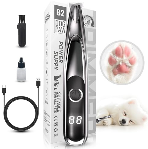 Tondeuse pour pattes de chien, petit animal de compagnie, tondeuse sans fil avec lumière LED et écran, tondeuse pour les yeux, les oreilles, le visage, la croupe