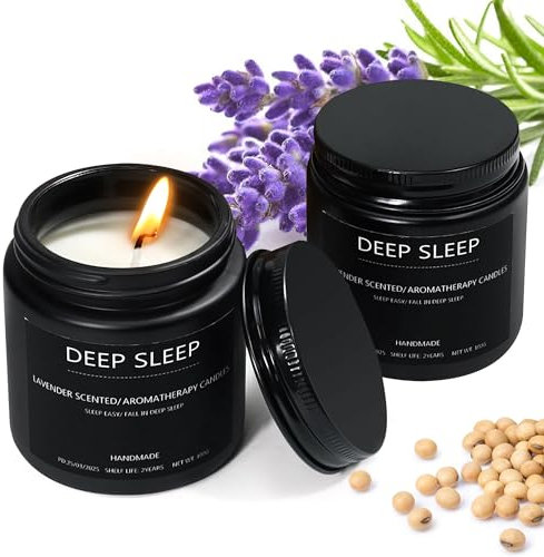 Sleep Candle Gifts for Women, Lavender Scented Candles, 2 Pack Candles Gift Set for Birthdays, Weddings, Anniversary, Yoga, Bath Relaxation, Promotes Sleep 200g Christmas Gifts