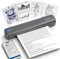 POLONO D810 Thermodrucker A4 Wireless für Reisen, Mobiler Drucker A4 Unterstützung für 8.5x11 US Brief, Tragbarer drucker Kompatibel mit iOS, Android, Laptop für Büro, Auto, Dunkelgrau