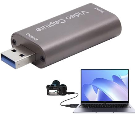 Audio Capture Adapter | Live Streaming Video Recorder | Externe Soundkartenbuchse | USB Mikrofon Konverter | Tragbare Musikschnittstelle | Broadcasting Eingabegerät | Laptop Aufnahmezubehör