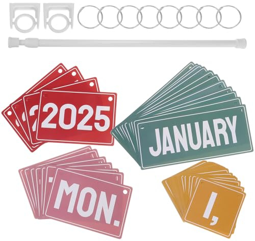 Gogogmee Calendrier Scolaire Flip Coloré avec Support Set Tableau Affichage pour Enseignants et Élèves Calendrier Journalier Effeuillable pour Classe Maternelle et Élémentaire