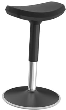 Sgabello da sella regolabile in altezza, sedia ergonomica girevole a 360 gradi, in pelle, per ufficio e casa