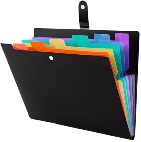 Classeur Souple A4 en PP Noir, Organisateur de Fichiers Portable