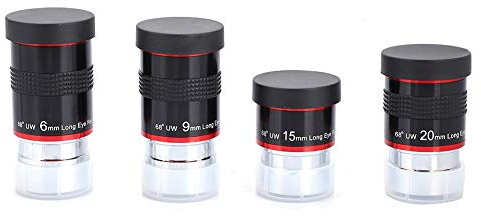 Vendite Pazze Kit oculare FMC da 1,25 Pollici 68 ° Ultra grandangolare 6 + 9 + 15 + 20 mm per telescopio