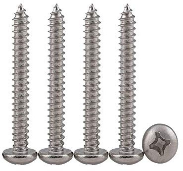 100pcs Tornillos de cabeza plana Phillips Tornillos autorroscantes de acero inoxidable 304 Tornillos de madera autoperforantes Ranura en cruz estándar Rosca completa Sujetador para carpintería M4 X 40