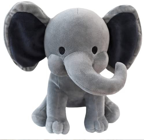 NatureMan Elefant Stofftiere – Kawaii Plüschtiere für Babys, Jungen, Mädchen, Plüschtiere, Geschenke, ideal für Kinderzimmer, Raumdekoration, 25 cm (grau)