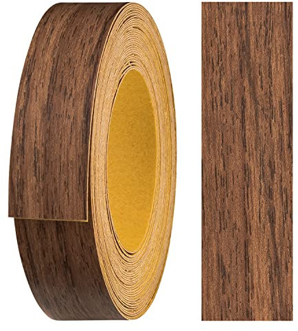 haggiy Melaminkanten-Band selbstklebend 18mm x 5m I Kantenband I Möbelkantenband I Sicherer Halt ohne Bügeln I Kantenumleimer I Furnier für Regalbretter/Holzplatten (Macchiato Nussbaum)