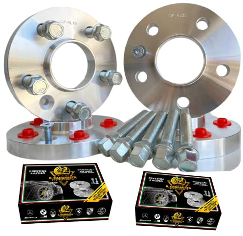 IGP 4 Distanziali Ruote vari spessori Compatibili Con Bmw Serie 1 er 3 er 5 er 6 er 7 er 8 er X1 Z1 Z3 Z4 Z8 5x120 mozzo 72,6 + Bulloni M12 x 1,50 (4 x 20 mm + 20 mm)