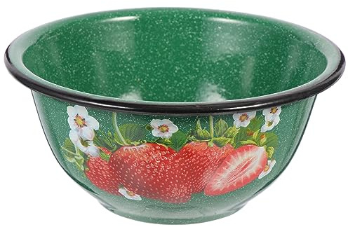 SHERCHPRY Cuenco esmaltado vintage, cuenco de esmalte vintage, cuenco para mezclar esmaltado, cuenco de esmalte, fuente de almuerzo para decoración del hogar (verde)