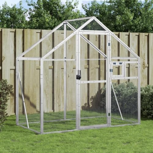 Homgoday Voliera silver 179 x 100 x 185 cm, fågelbur, fågelbur, voljär, kanariefågelbur, Cocorite