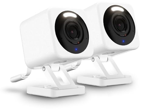 WYZE Cam v4 (Latest Model), 2.5K AI Security Camera, Indoor/Outdoor Cameras for Home Security, Baby Monitor & Pet Camera, Color Night Vision, No Subscription Required, Free Expert Help (2 Pack)