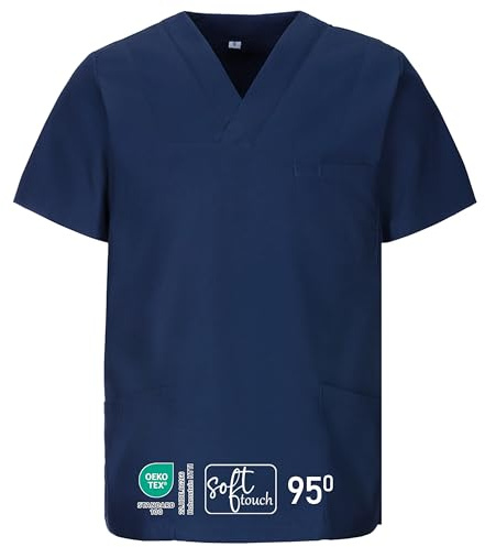 EXNER Medizinischer Schlupf-Kasack, OP-Kasack, Unisex, für Krankenpflege, Altenpflege, Farbe Navy, Größe 7XL