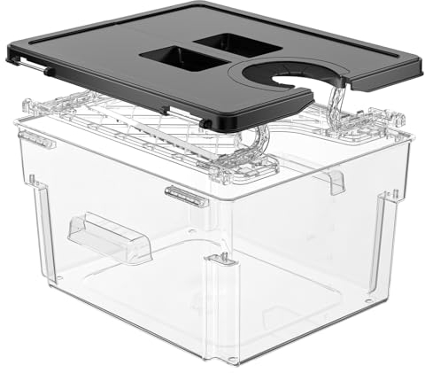Sous Vide Container with Lid Double-Door-Opening Design 11.65 QT Sous Vide Pot Slow Cooker Container with Built- in Rack Compatible with Most Immersion Circulators