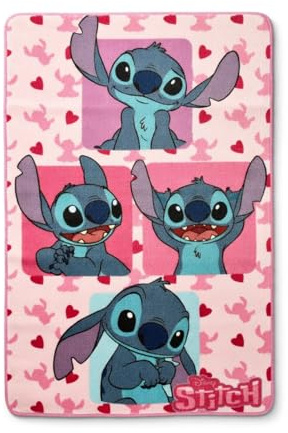 Lilo and Stitch Teppich rosa 80 x 120 cm Wohnzimmer Schlafzimmer Kinderteppich Stitch Anime Teppich Kinder Spielteppich Fur Schlafzimmer