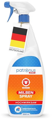 Milbenspray für Matratzen und Polster 1000 ml - speziell für Hausstaub-Allergiker - Milben-Spray mit Sofort- & Langzeitschutz als Abwehr-Mittel gegen Hausstaubmilben - effektiv & laborgeprüft