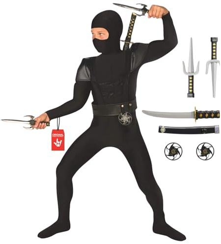 Morph Deguisement Ninja Enfant, Costume Guerrier Halloween Enfant, 3-4 Ans