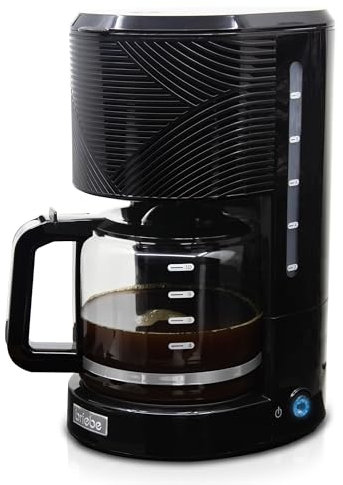 briebe Elegance Cafetière Filtre 10 Tasses Machine à Café, Filtre Permanent Réutilisable, Fonction Maintien au Chaud, Système Anti-goutte 1,25L, Noir