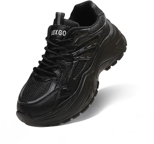 LUXGO Chunky sneakers vit och svart originell modern vegansk platåsneakers kvinnor