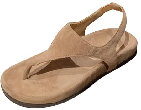 Tåsandaler damer sommar elegant 36–40 eu, platåsandaler bredd H | Damstrandskor PU-läder T-remmar sommarskor mjuk fotbädd sandaletter halkfria sandaler bekväma strandsandaler