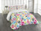 ABAKUHAUS Hund Tagesdecke Set, Cartoon-Hund Paw Traces, Set mit Kissenbezug Romantischer Stil, für Einzelbetten 170 x 220 cm, Lila Grün Blau