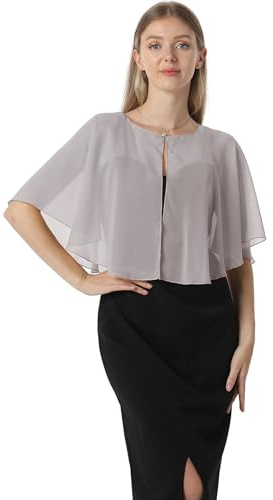 Hotshawl Chales y envolturas suaves de gasa para vestido de noche, boda, capa de chal, accesorios para mujer, Gris, Talla única