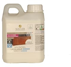 Mauler Klarlack Farblos Seidenmatt Lacklasur 0,5L MAULER - Kinderspielzeugnorm NF EN 71-3 Schutz gegen Flecken, Abnutzung, Fett, … Für Holzmöbel, Tisch, Spielzeuge.