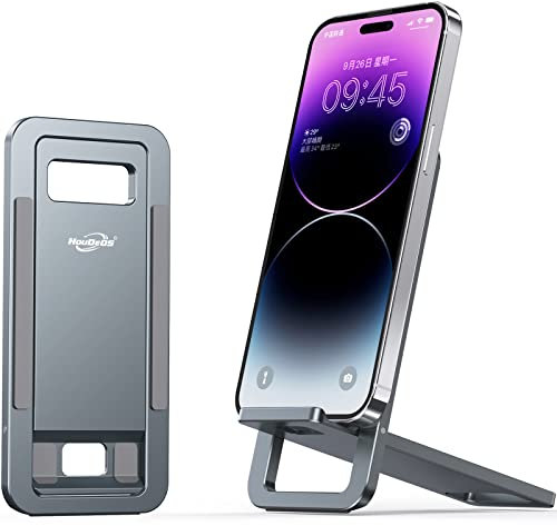 Klappbarer Telefonhalter für den Schreibtisch, Aluminiumlegierung Desktop-Handy-Ständer, kompatibel mit iPhone 14/14 Plus/14 Pro/14 Pro Max/13/13 Pro/13 Mini/13 Pro Max und anderen Smartphones