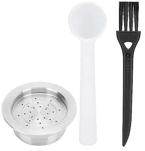 BAOFUYA Kaffeekapsel Löffel Bürsten Set, Wiederverwendbare Nachfüllkapseln für MIO Kaffeemaschine