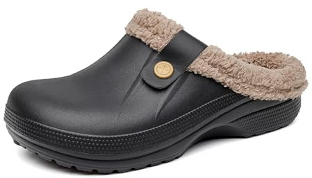 YUKTOPA Sabots Mixte Adulte Homme Femme Hiver Sabots Antidérapant Maison Chaud Pantoufles Imperméables Chaussons Maison EU35-47