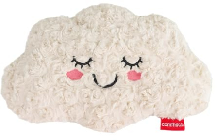 comfheat Microwave Unscented Heating Pad for Pain Relief, Moist Heat Pack Hot Compress for Period Cramps, Shoulder, Muscles, Cute Cloud Plush Heating Pad, Gift for Girl Women Kids, with Washable Cover