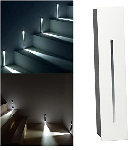 Luz LED empotrada para escaleras de 3 W, CA 85-265 V, luz de paso, blanco cálido, 3000 K, blanco frío, 6000 K, IP65, impermeable, luz de pared empotrada, lámpara de escalera, interior, exterior, jar