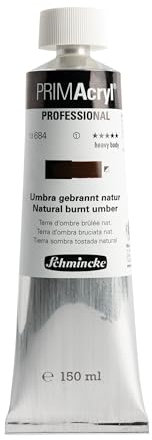 Schmincke - PRIMAcryl® Professional feinste brillante Acrylfarbe, Umbra gebrannt natur, 150 ml Tube, 13 684 019, Premiumacrylfarbe, Acrylmalerei, Profi-Qualität