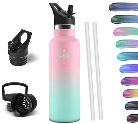 HoneyHolly Botella Agua Acero Inoxidable - Botella Agua Niños - 500ml Botella Termica Sin BPA, 12H Caliente/24 Frío, Botella para Niños & Adultos, Deporte, Oficina, Yoga, Ciclismo