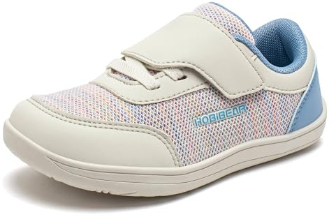 HOBIBEAR Barfotaskor breda sneakers pojkar flickor andas halkfria minimalistiska promenadskor med kardborreband utomhus fritid bekväma barfotaskor